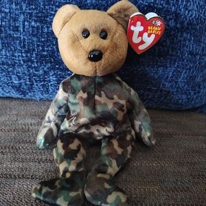 Ty Beanie Babies Camouflage Bear Hero 2003